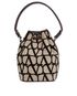 Mini Vlog Signature Bucket Bag, £750, Handbags, Brown, Canvas, Back view